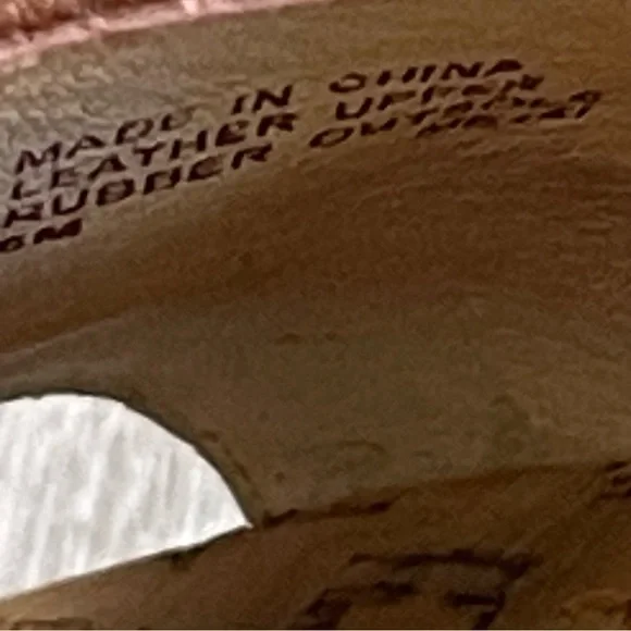 Michael Kors Warren Slide Luggage Brown Gold Logo Leather Size 6 - Picture 6 of 8